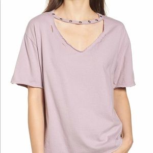 NWOT Socialite Grommet Choker Tee in Amethyst